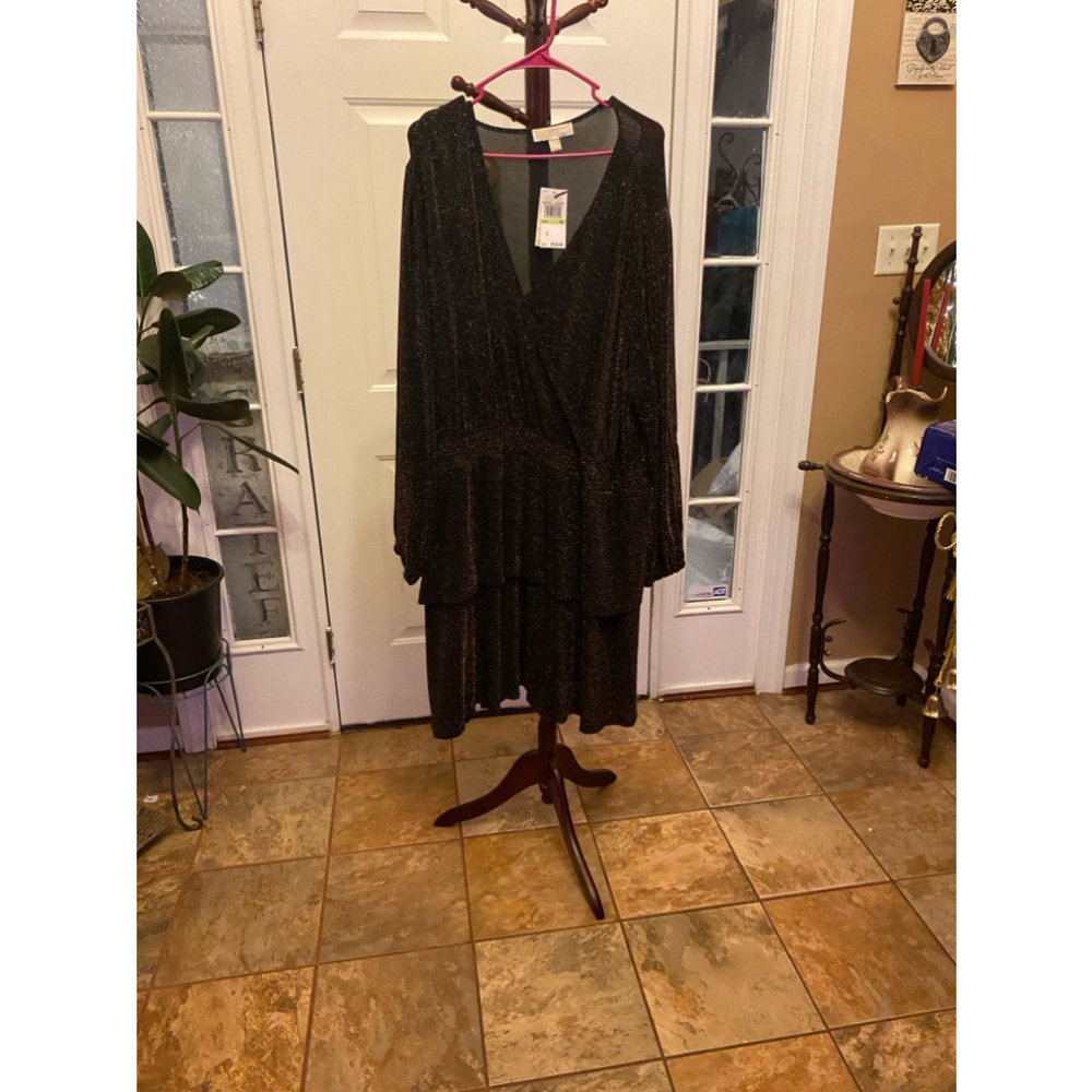 Michael Kors black faux wrap dress size 4X